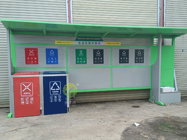 東莞社區(qū)垃圾分類(lèi)亭配套腳踏式不銹鋼大分類(lèi)垃圾桶